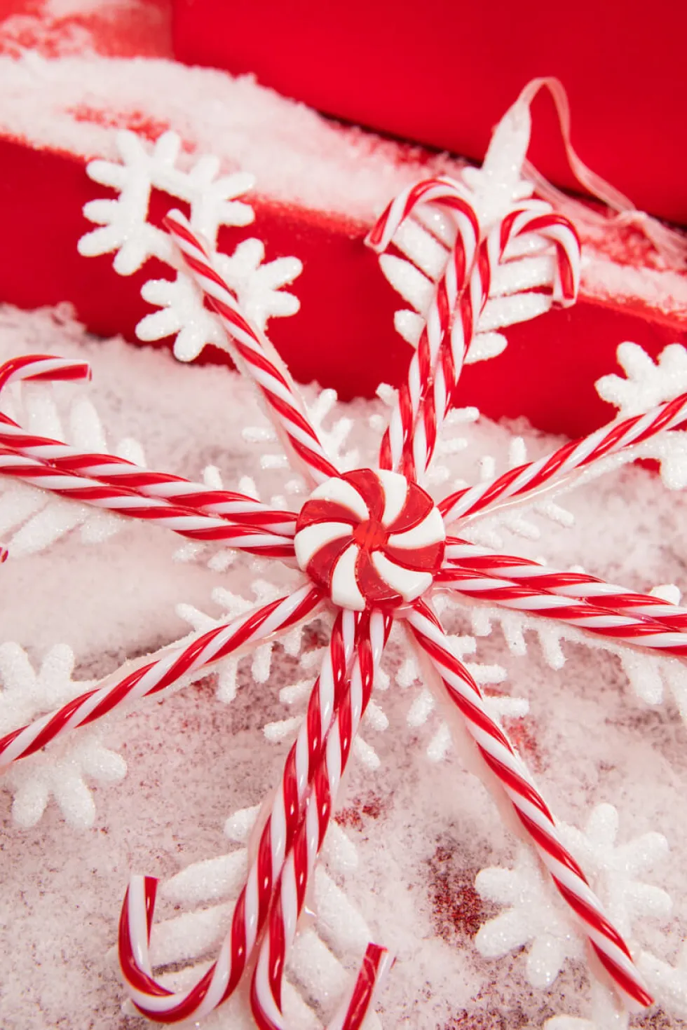 12" Acrylic Peppermint Snowflake Large Ornament