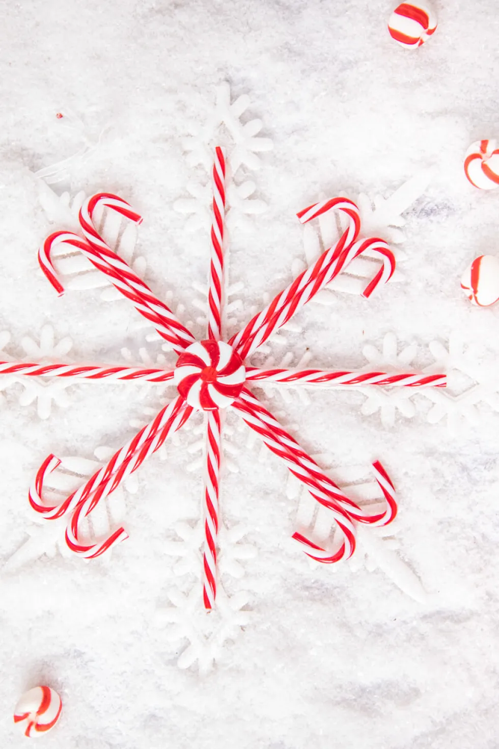 12" Acrylic Peppermint Snowflake Large Ornament
