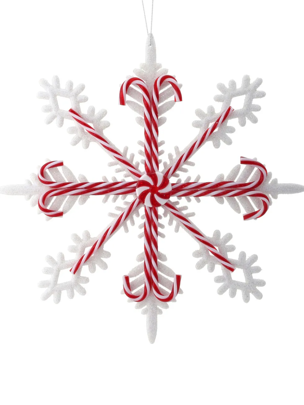 12" Acrylic Peppermint Snowflake Large Ornament