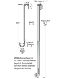 Adjustable Wreath Hanger - Nickel