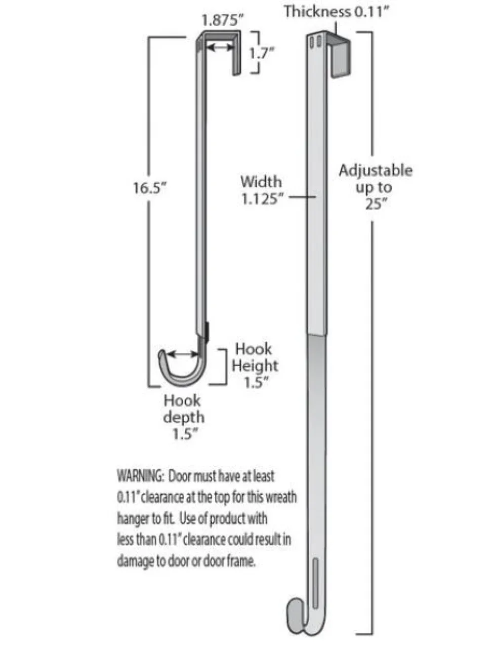 Adjustable Wreath Hanger - Nickel