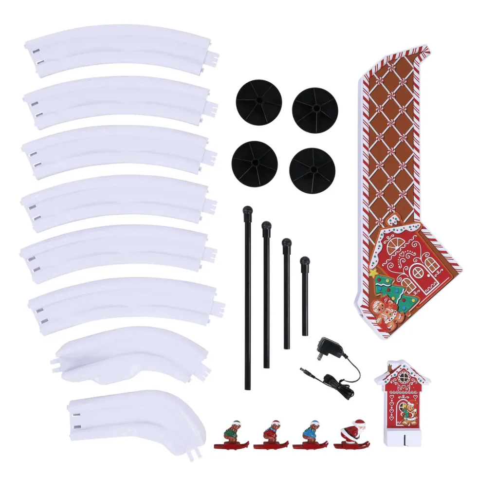 47" Animated & Musical Gingerbread Ski Slope