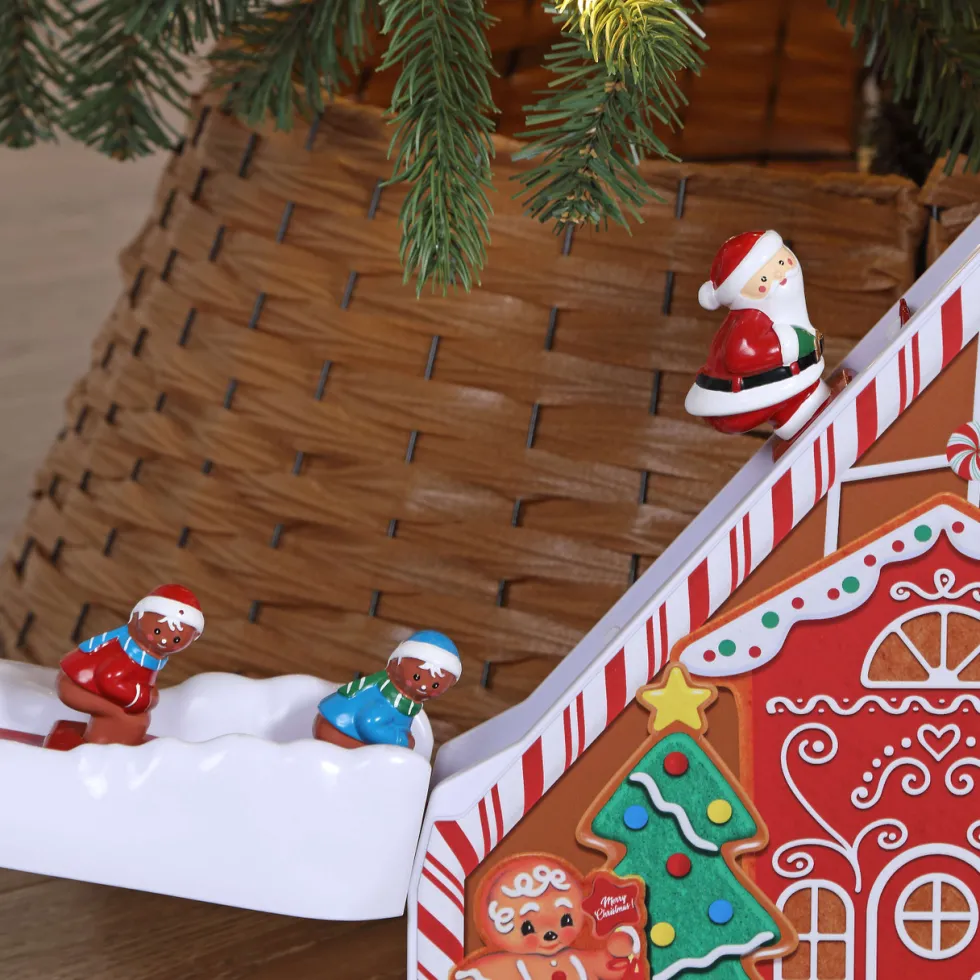 47" Animated & Musical Gingerbread Ski Slope
