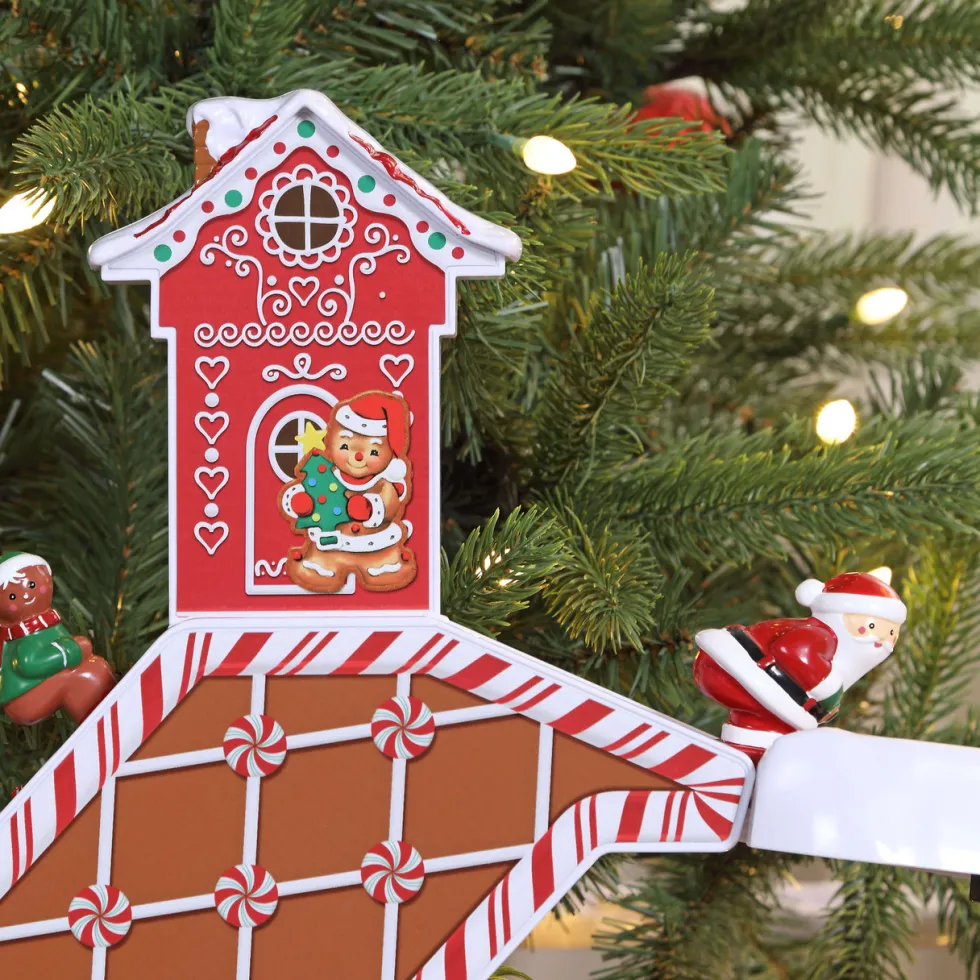 47" Animated & Musical Gingerbread Ski Slope