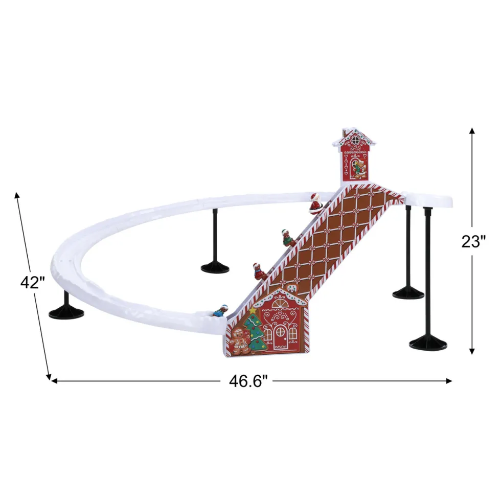 47" Animated & Musical Gingerbread Ski Slope