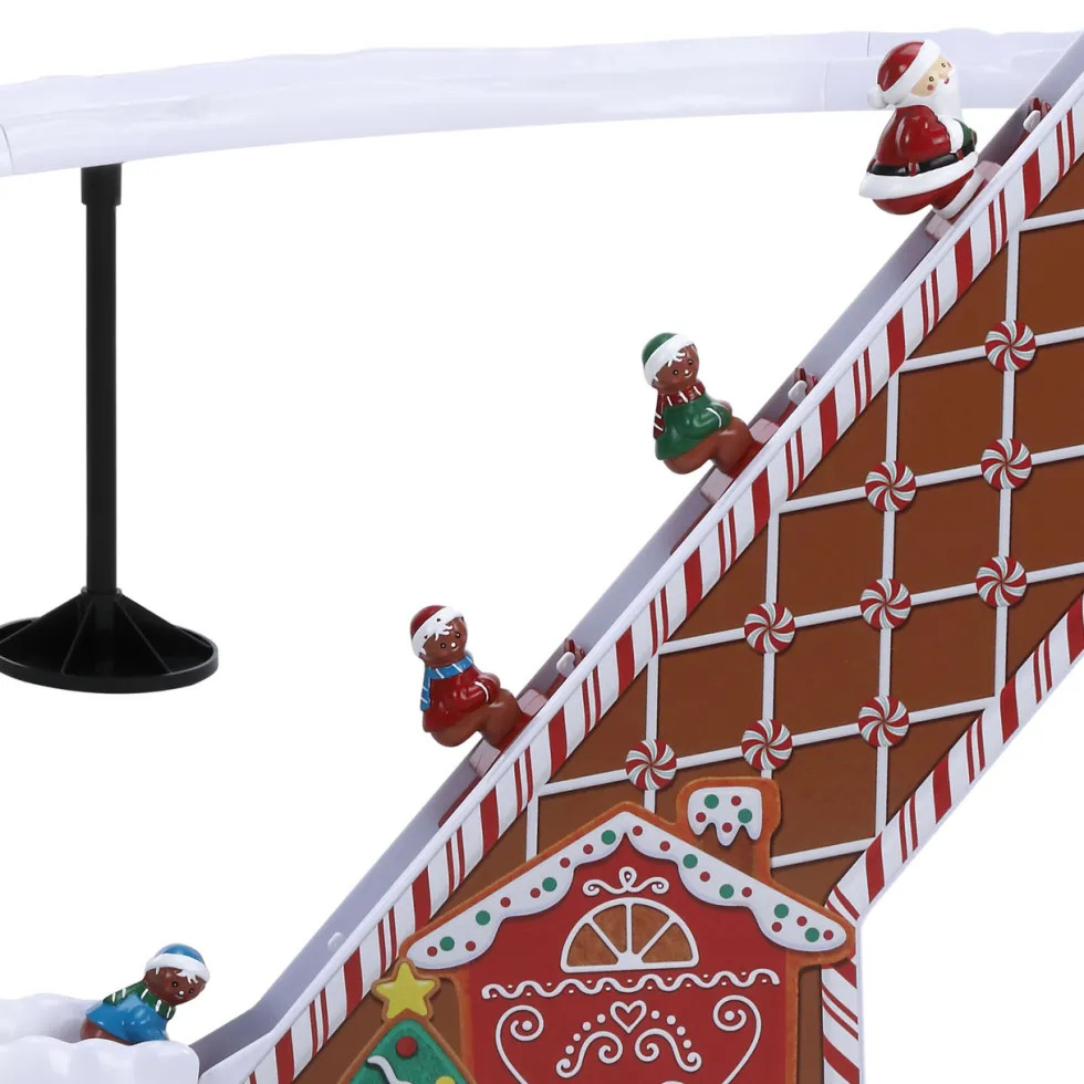47" Animated & Musical Gingerbread Ski Slope