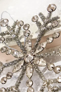 6" Antiqued Rhinestone Snowflake Ornament