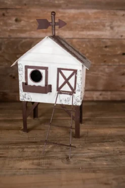 16" Antique Metal Birdhouse