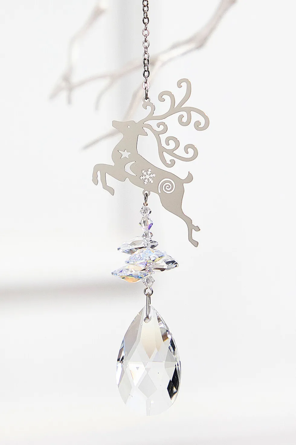 4.5” Aurora Borealis Reindeer Suncatcher
