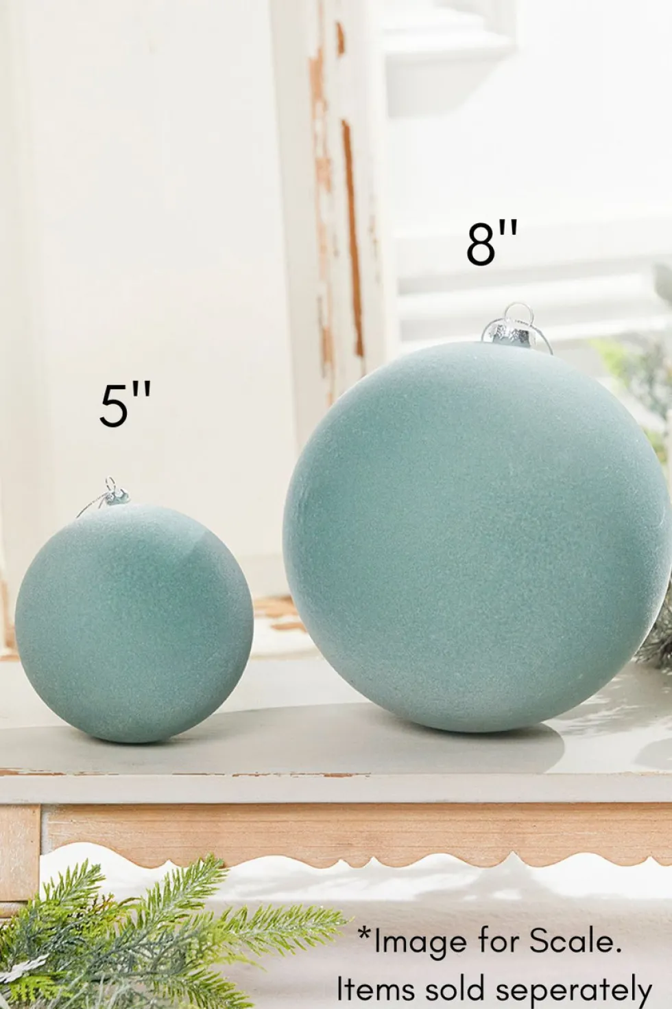 5" Ball Ornament - Frost Green