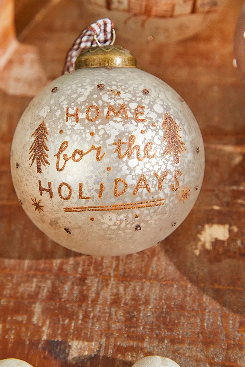 3" Ball Text Glass Ornament