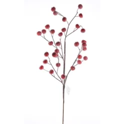 26” Beaded Crabapple Spray - Red