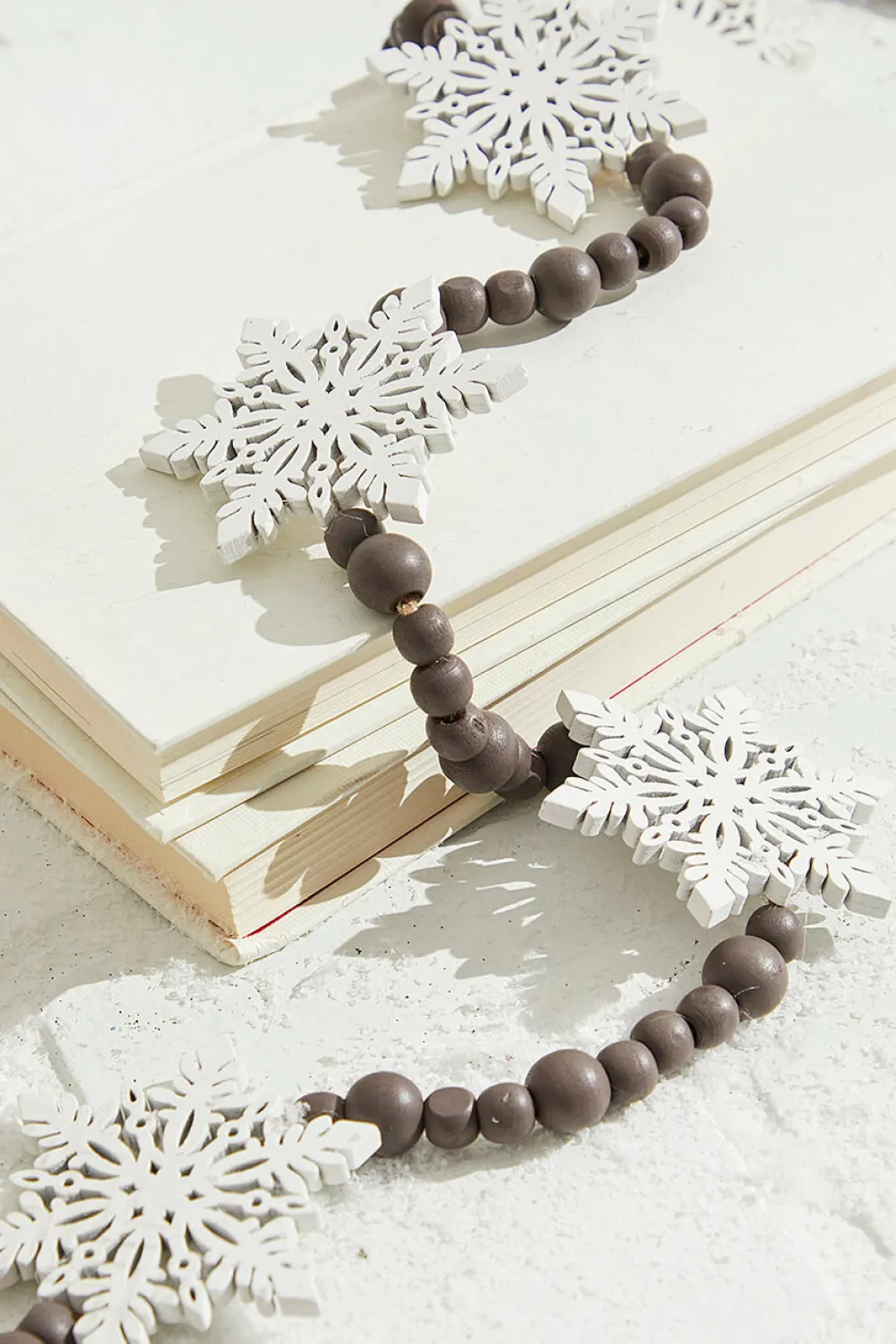 48" Beaded Snowflake Garland