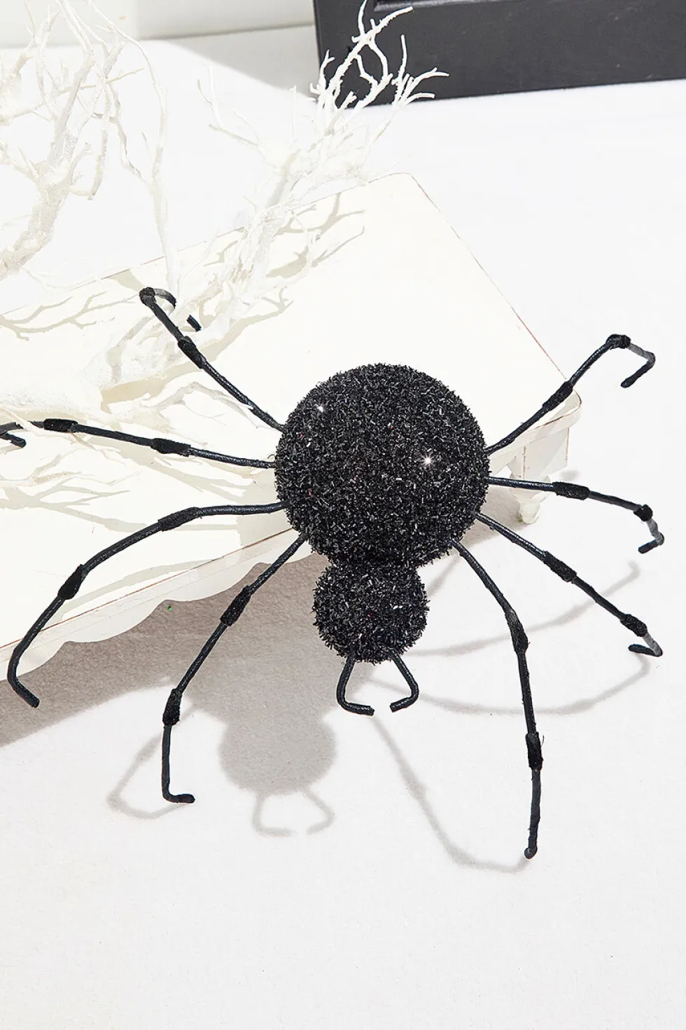 16" Black Frizzy Spider