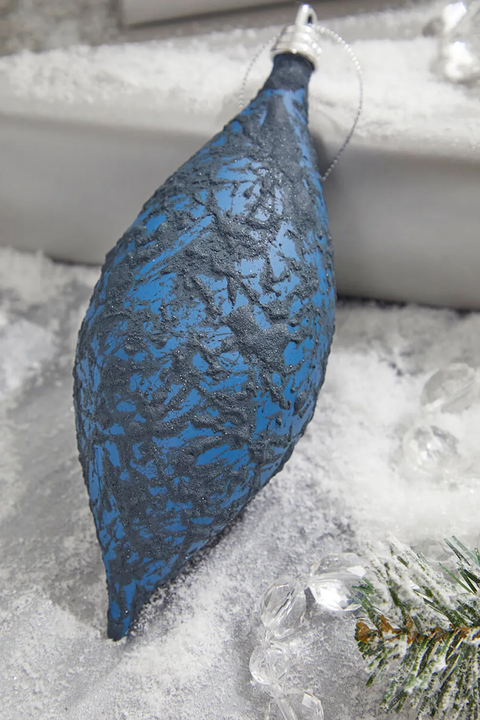 7" Blue Drop Ornament