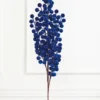 33" Blue Flocked Berry Spray