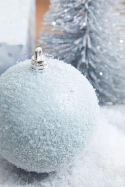 4" Blue Frosted Ball Ornament