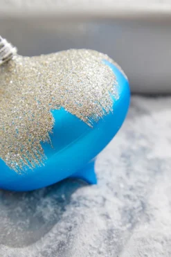 5" Blue Silver Onion Ornament