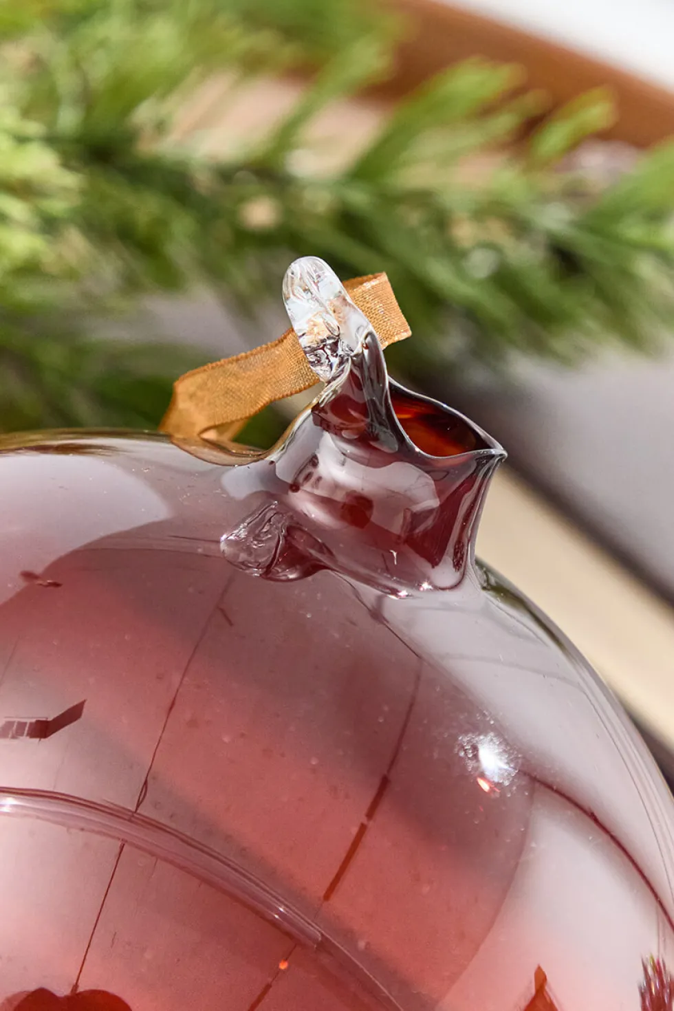 6" Brown Glass Blown Ornament