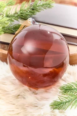 6" Brown Glass Blown Ornament