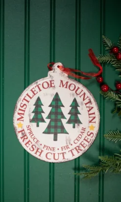 Buffalo Check Metal Holiday Design Christmas Ornaments