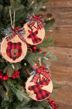 6” Buffalo Plaid Animal Ornament