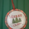 6.6” Buffalo Plaid Metal Christmas Ornaments