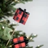 24” Buffalo Plaid Package with Bow Spray