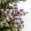 24" Burlap Plaid Poinsettia Stem