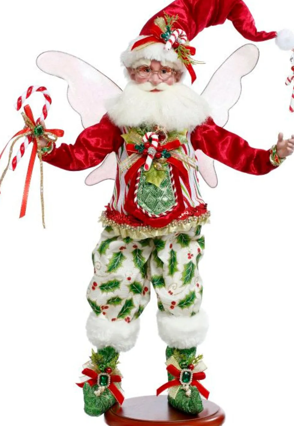 21" Candycane Holly Fairy on Base - Mark Roberts