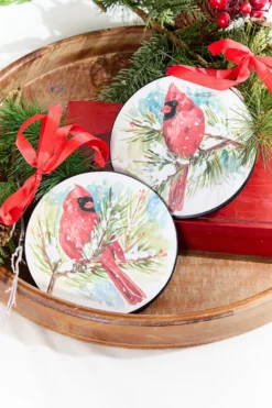 5.75" Cardinal & Pine Ornament