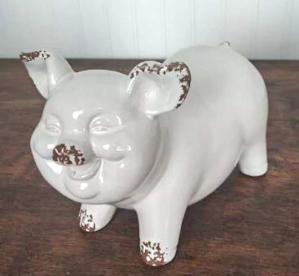 8.4” Ceramic Jolly Harvest Pig