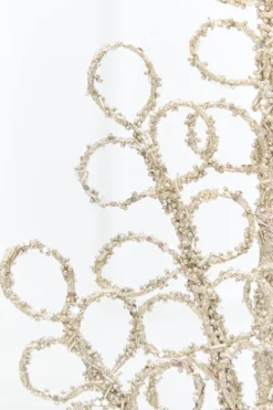 28" Champagne Beaded Glitter Loop Spray