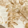 35” Champagne Glitter Leaf Spray