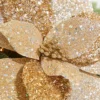 19" Champagne Metallic Poinsettia Stem
