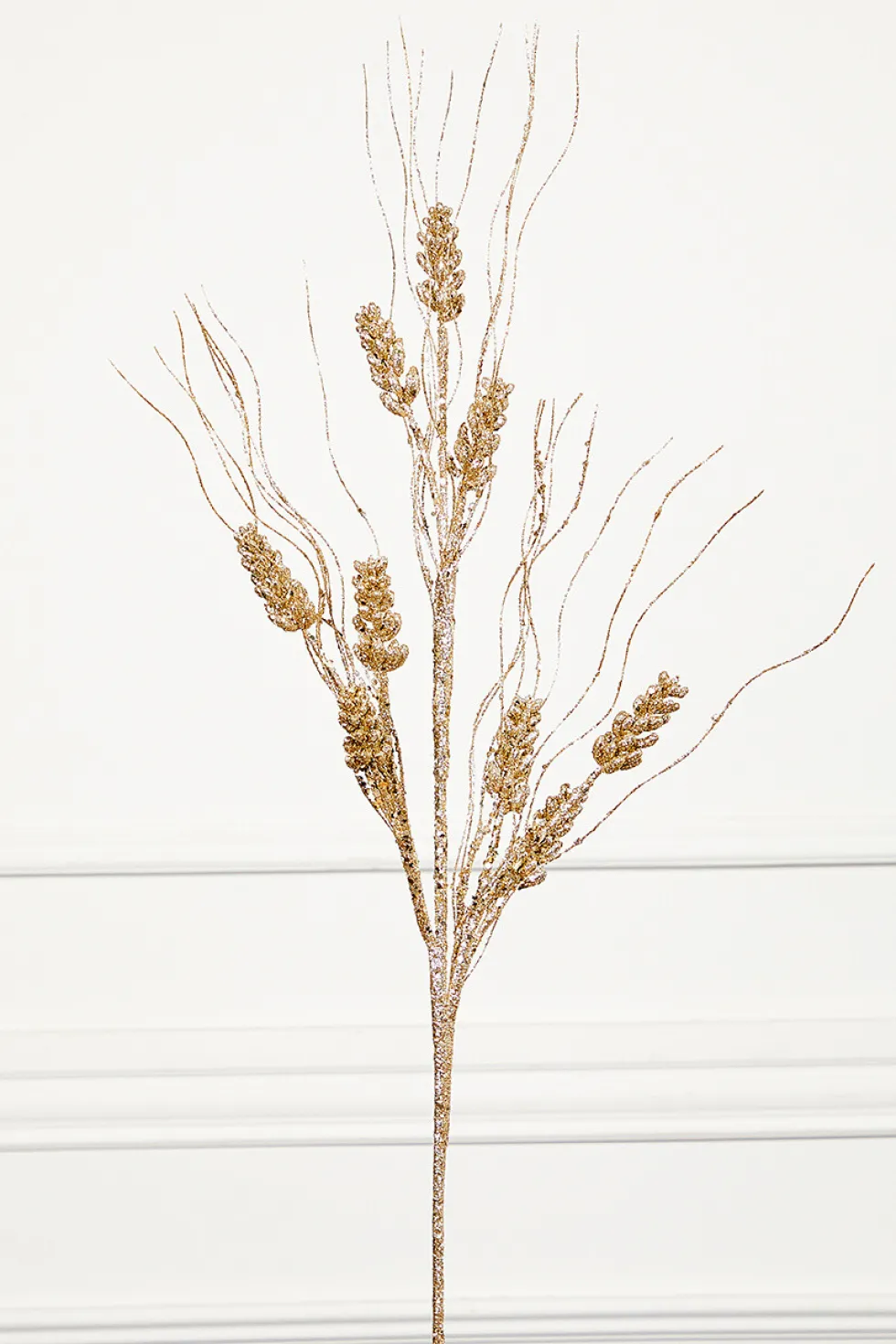 36.5" Champagne with Glitter Grass Spray
