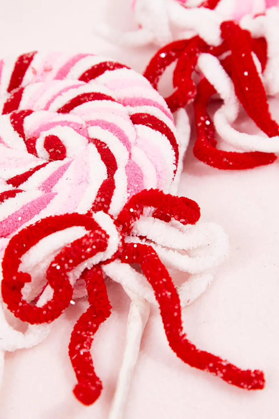 21" Chenille Glitter Lollipop Spray - Red/Pink/White