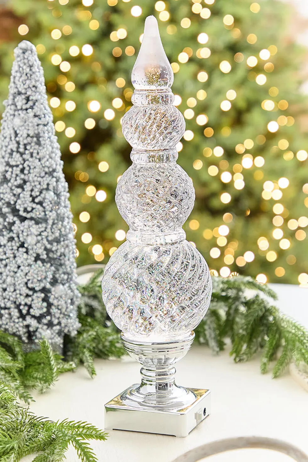 15.5" Christmas Finial Lighted Globe