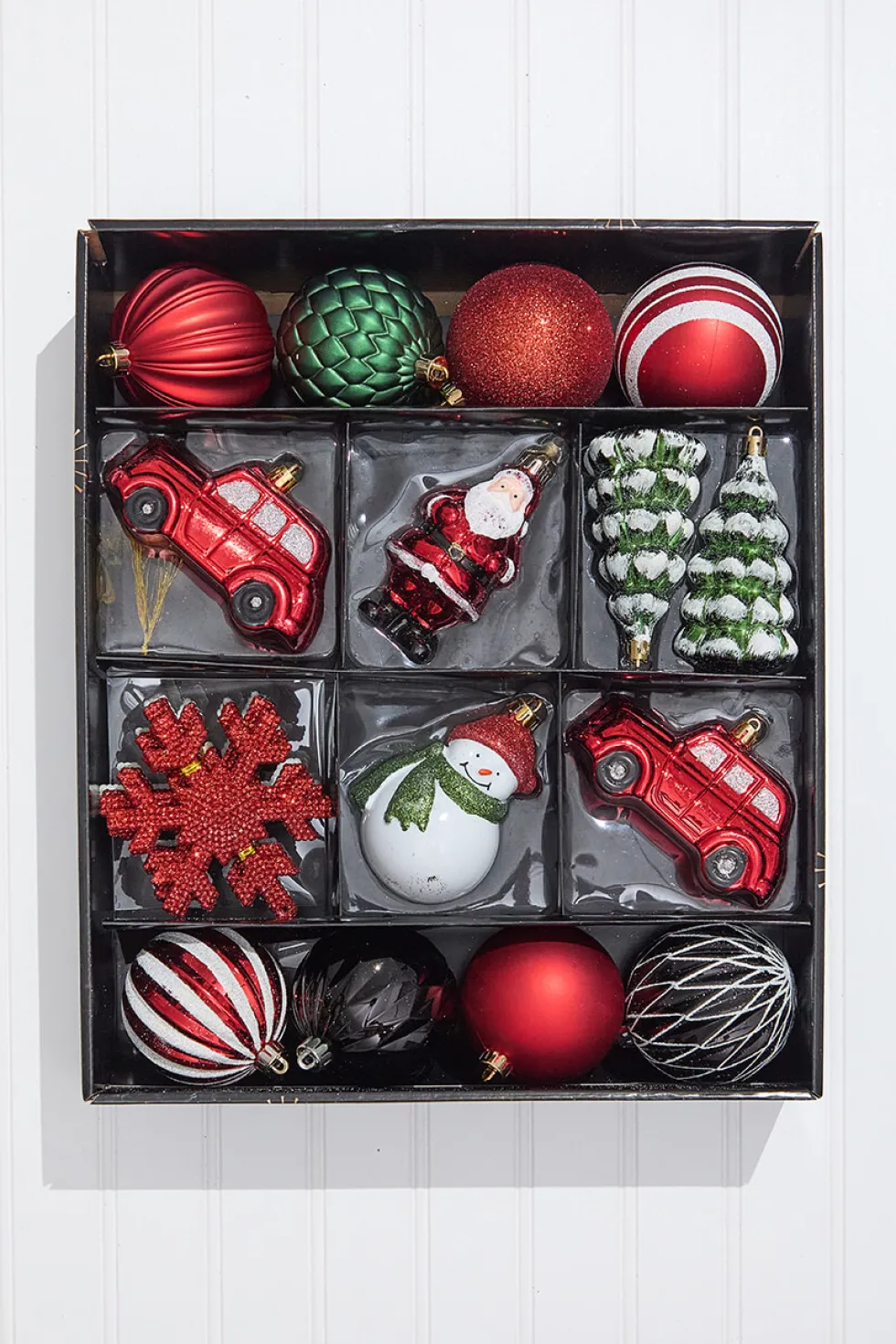 Christmas Shatterproof 25 Piece Assortment - Red, Green, White
