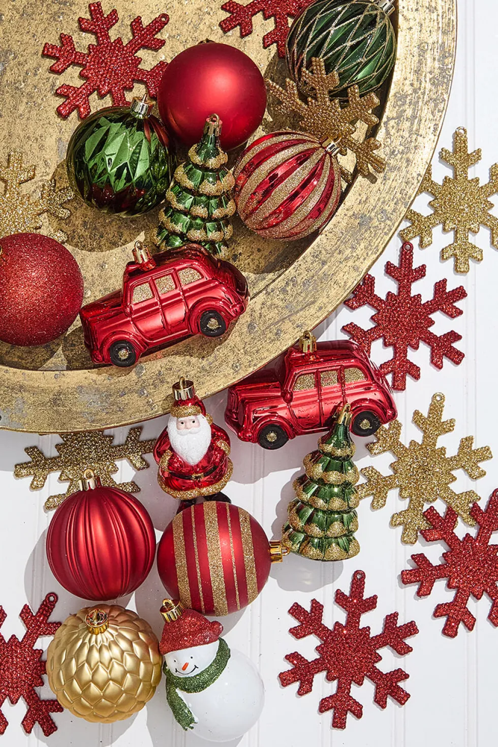 Christmas Shatterproof 25 Piece Assortment - Red, Green, Gold