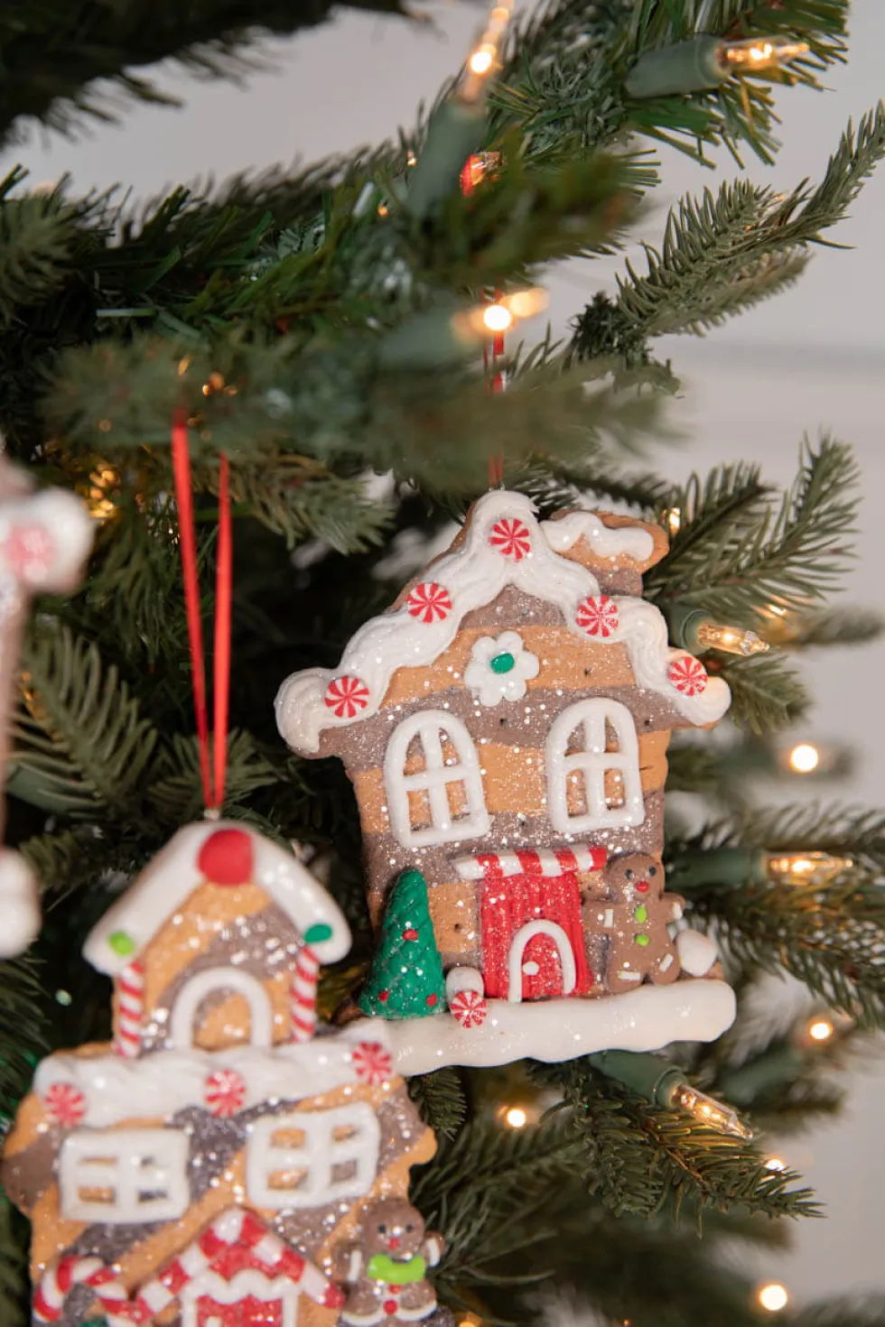 4.5” Clay Dough Holiday Gingerbread House Ornament