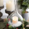 10” Clear Ivory Candle Lamp Ornament