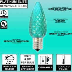 C9 Platinum Elite LED SMD Bulb (25 bulbs/bag) - Faceted, Teal
