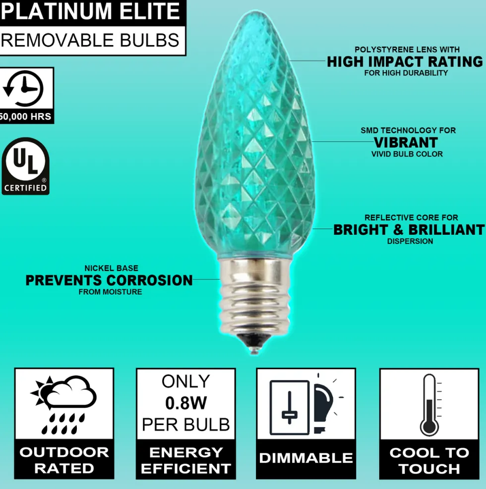 C9 Platinum Elite LED SMD Bulb (25 bulbs/bag) - Faceted, Teal