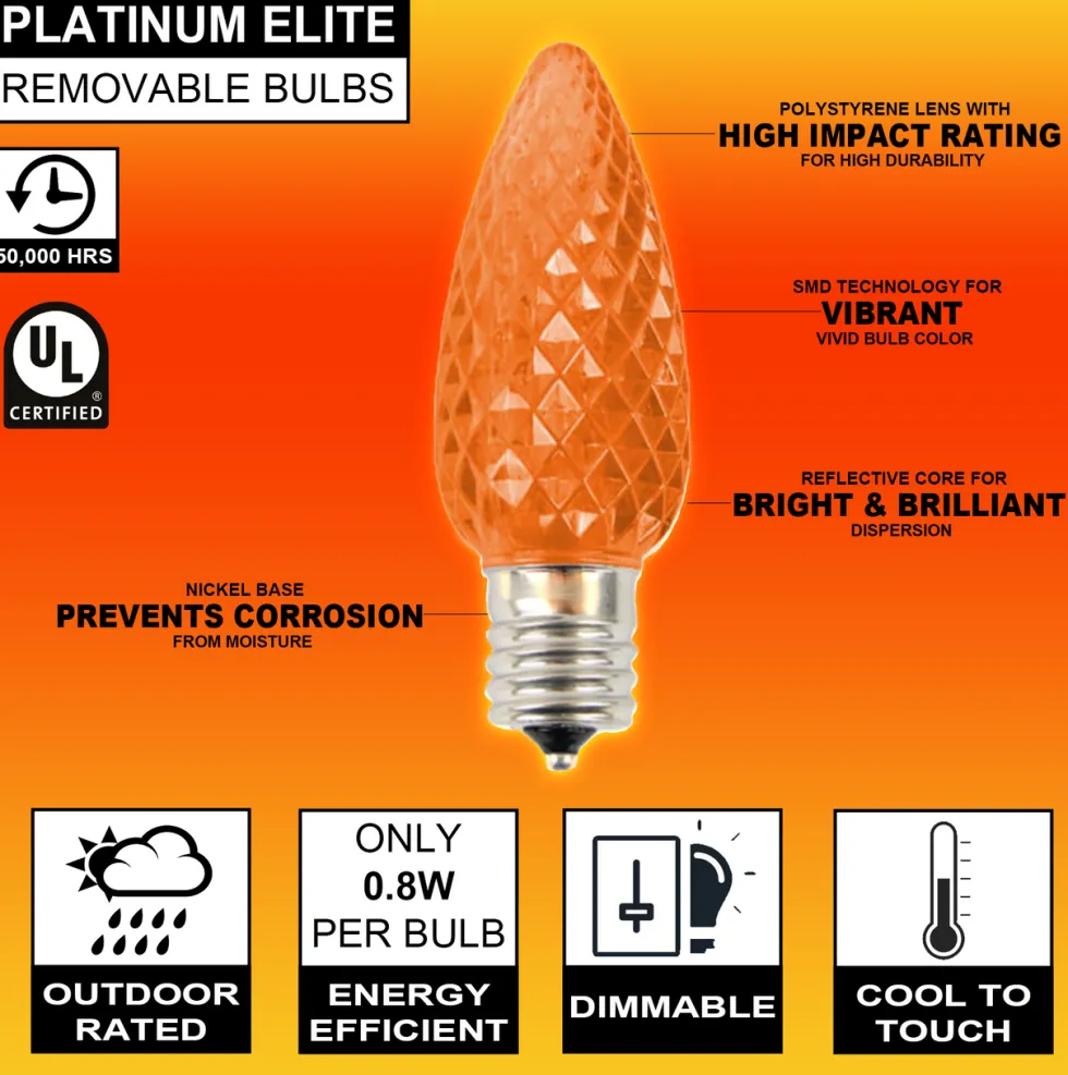 C9 Platinum Elite LED SMD Bulb (25 bulbs/bag) - Faceted, Orange