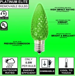 C9 Platinum Elite LED SMD Bulb (25 bulbs/bag) - Faceted, Green