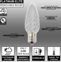 C9 Platinum Elite LED SMD Bulb (25 bulbs/bag) - Faceted, Cool White