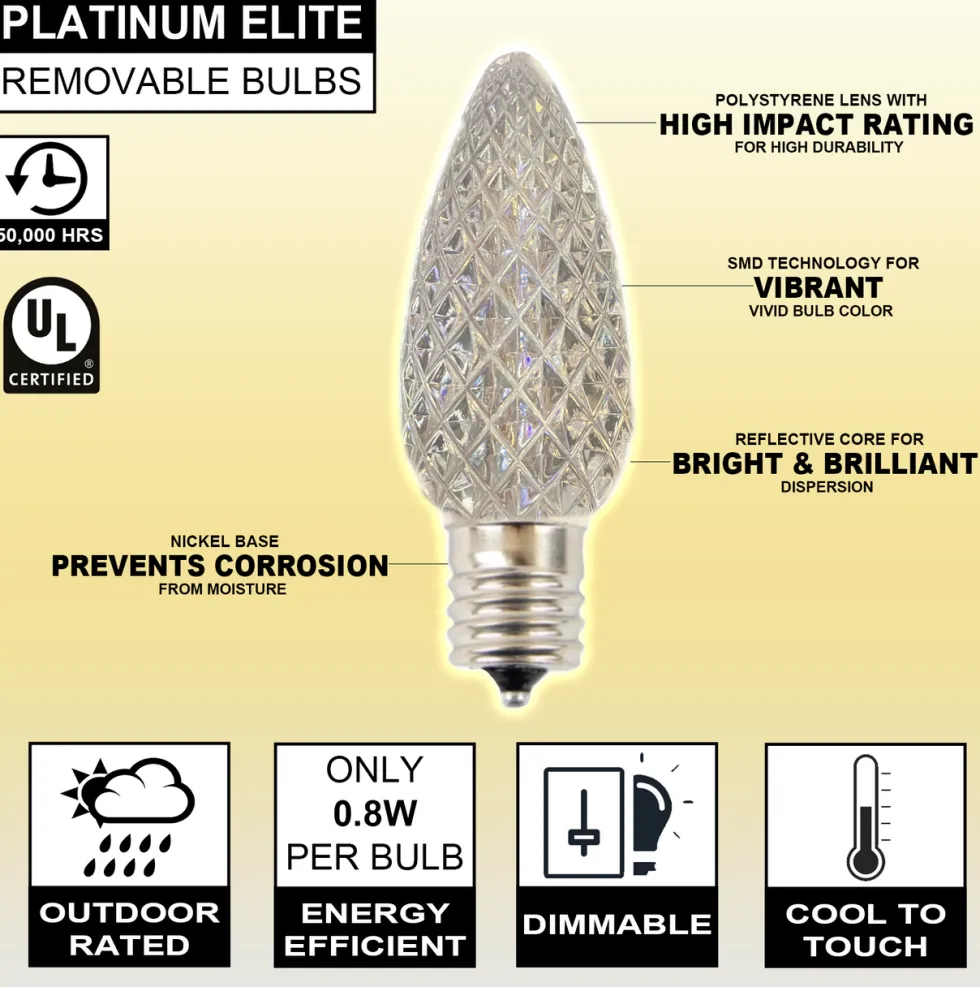 C9 Platinum Elite LED SMD Bulb (25 bulbs/bag) - Faceted, Warm White