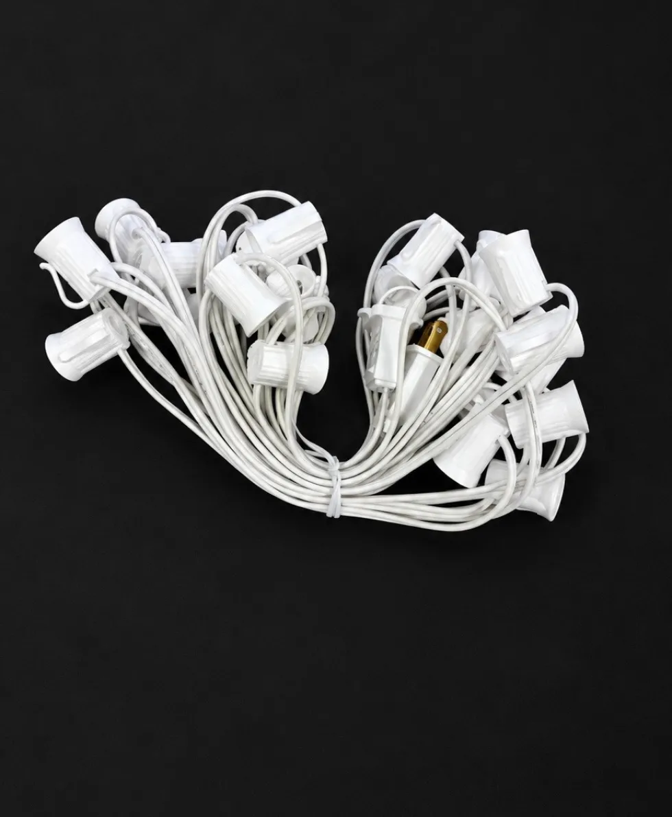 C9 Socket Cord White - 25' 12" Spacing