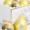 6ct Glass Drop Aztec Gold & Gold Velvet with Silver Snowflakes